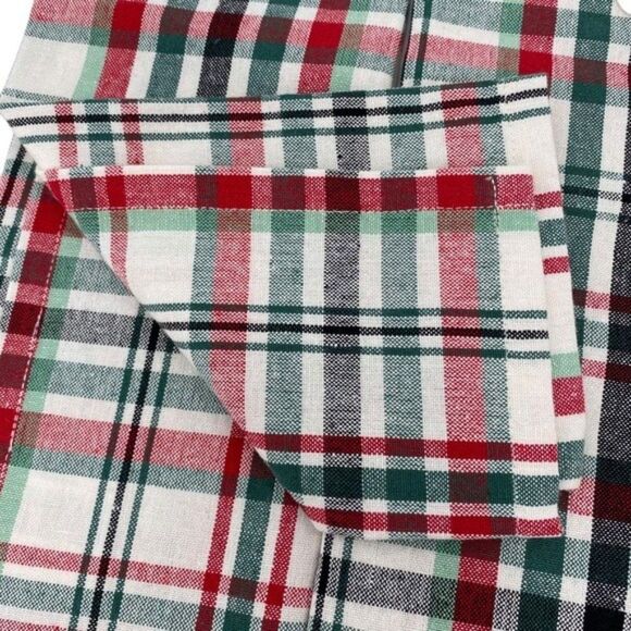 Christmas Wishes & Mistletoe Kisses Plaid Kitchen Towel Set New - Picture 8 of 8